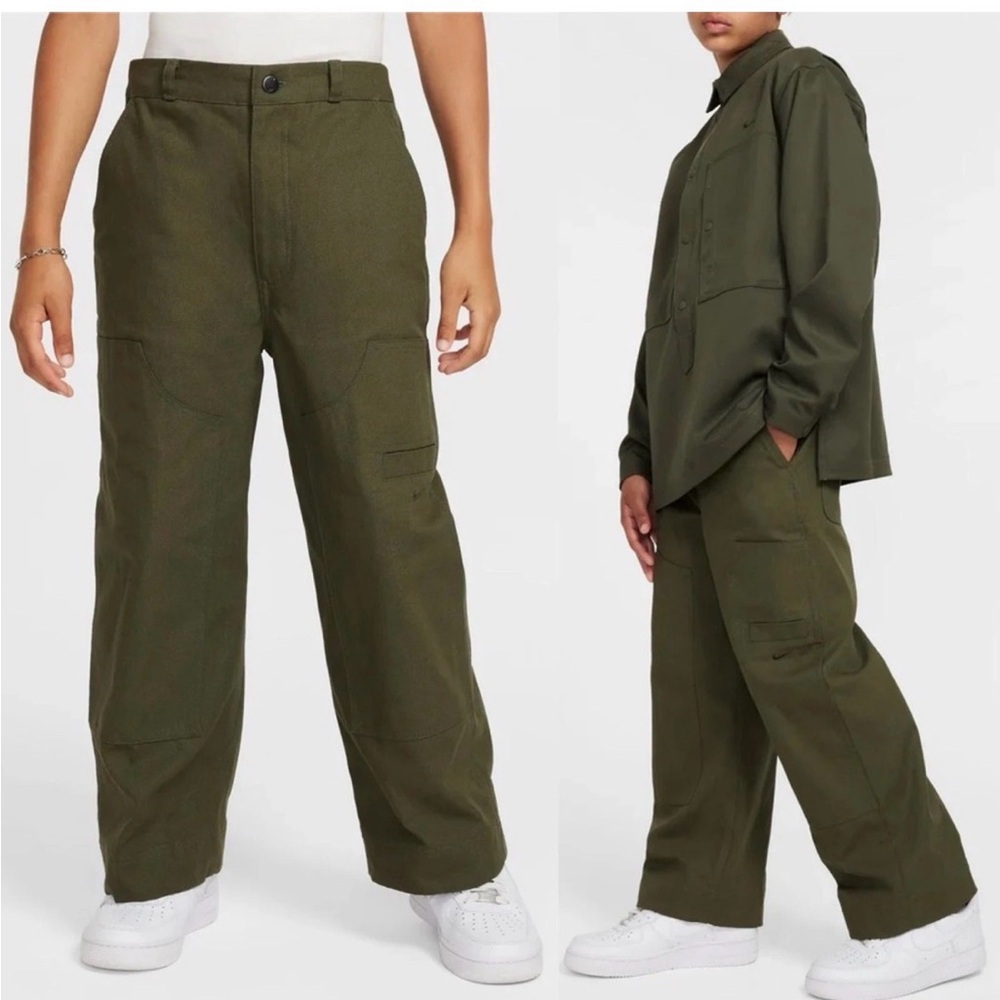 Nike Carpenter Utility Cargo Pants Kids M NWT Loose Wide Leg dark Gray/black
